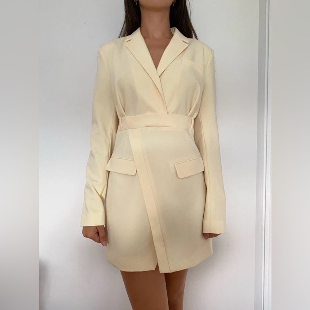 Zara Light Cream Blazer Dress